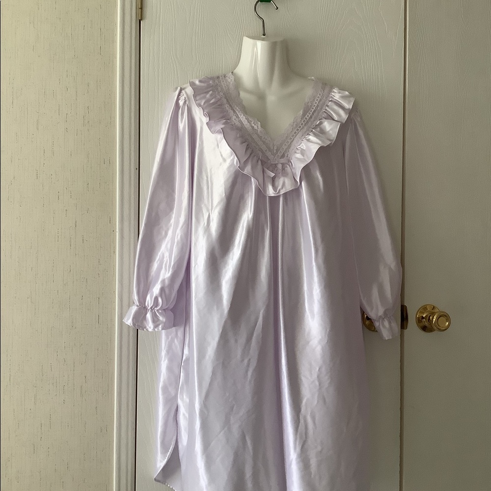 STARDUST Vintage lace orchid lined babydoll nighty sizes Med🌸 long sleev
